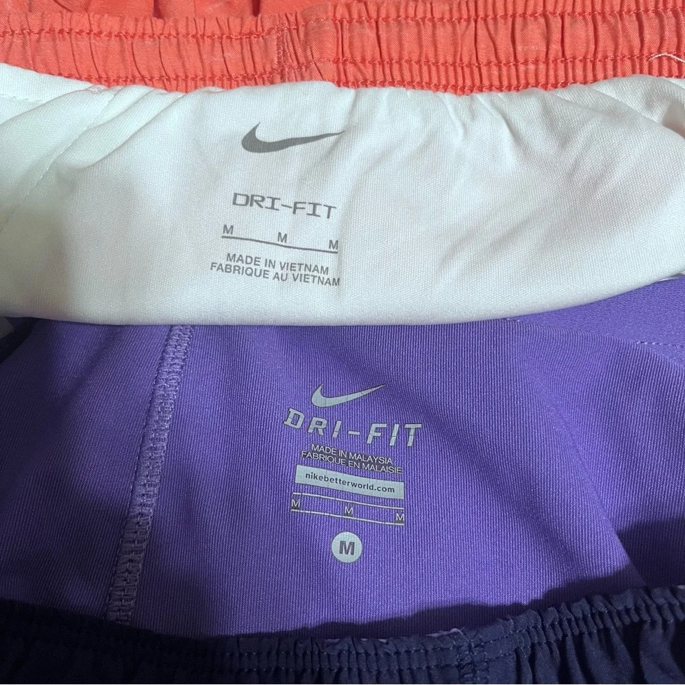 Girls Nike Athletic Shorts Orange & purple Lightweight Performance Size 10/M